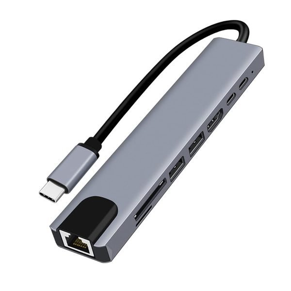 8 in 1 HB1 USB-C 拓展坞(With RJ45)